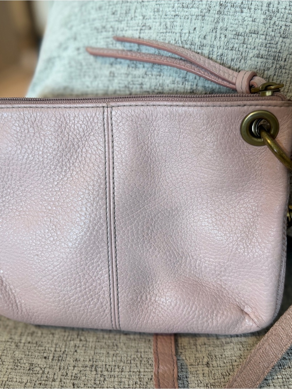 Fossil Karli Pink Pebbled Leather Shoulder/Crossbody Bag 9x7 - Picture 3 of 9